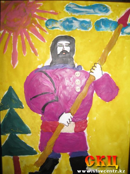 Илья Муромец (рисунок учеников ШНВ)